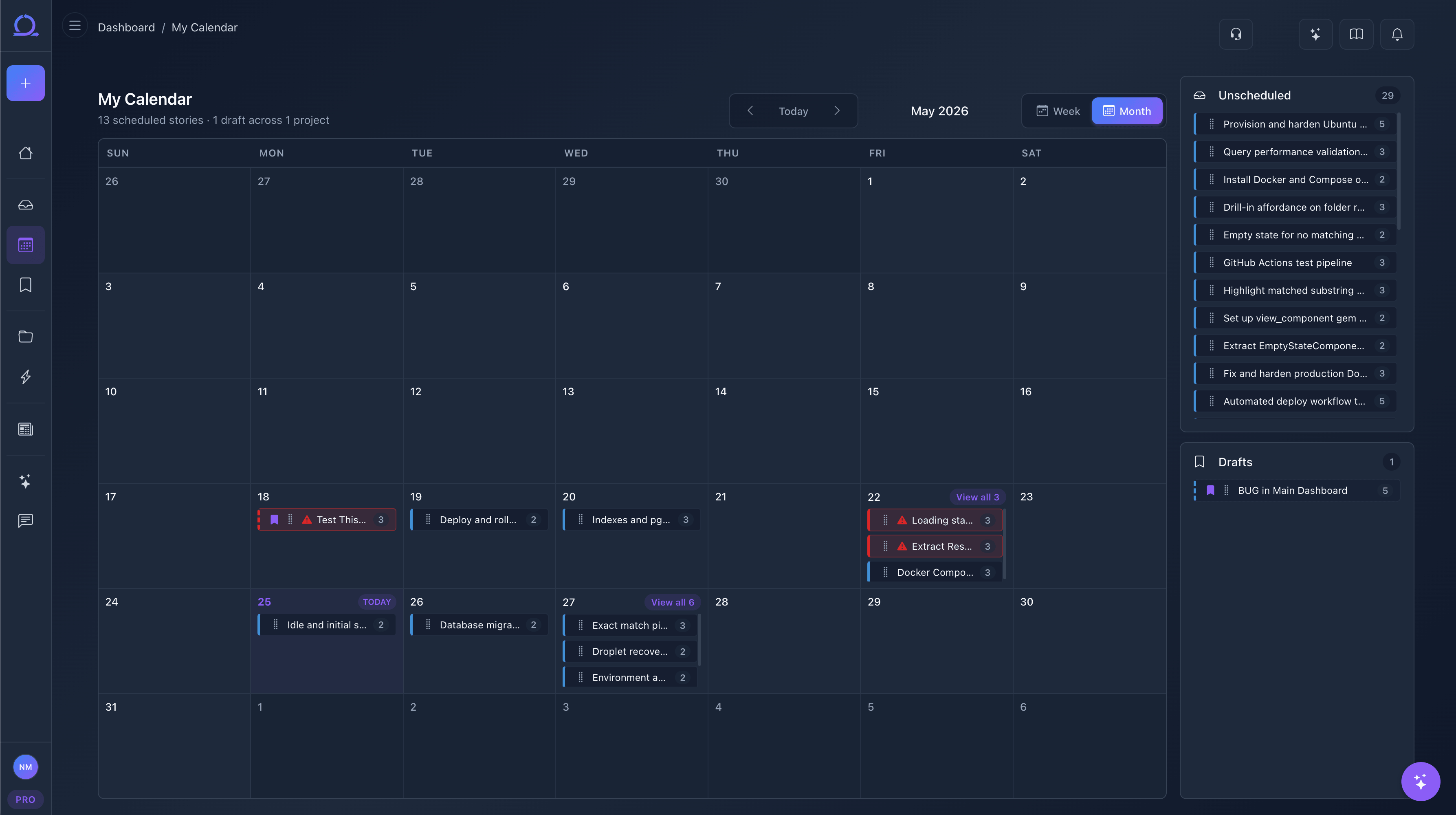 Calendar views