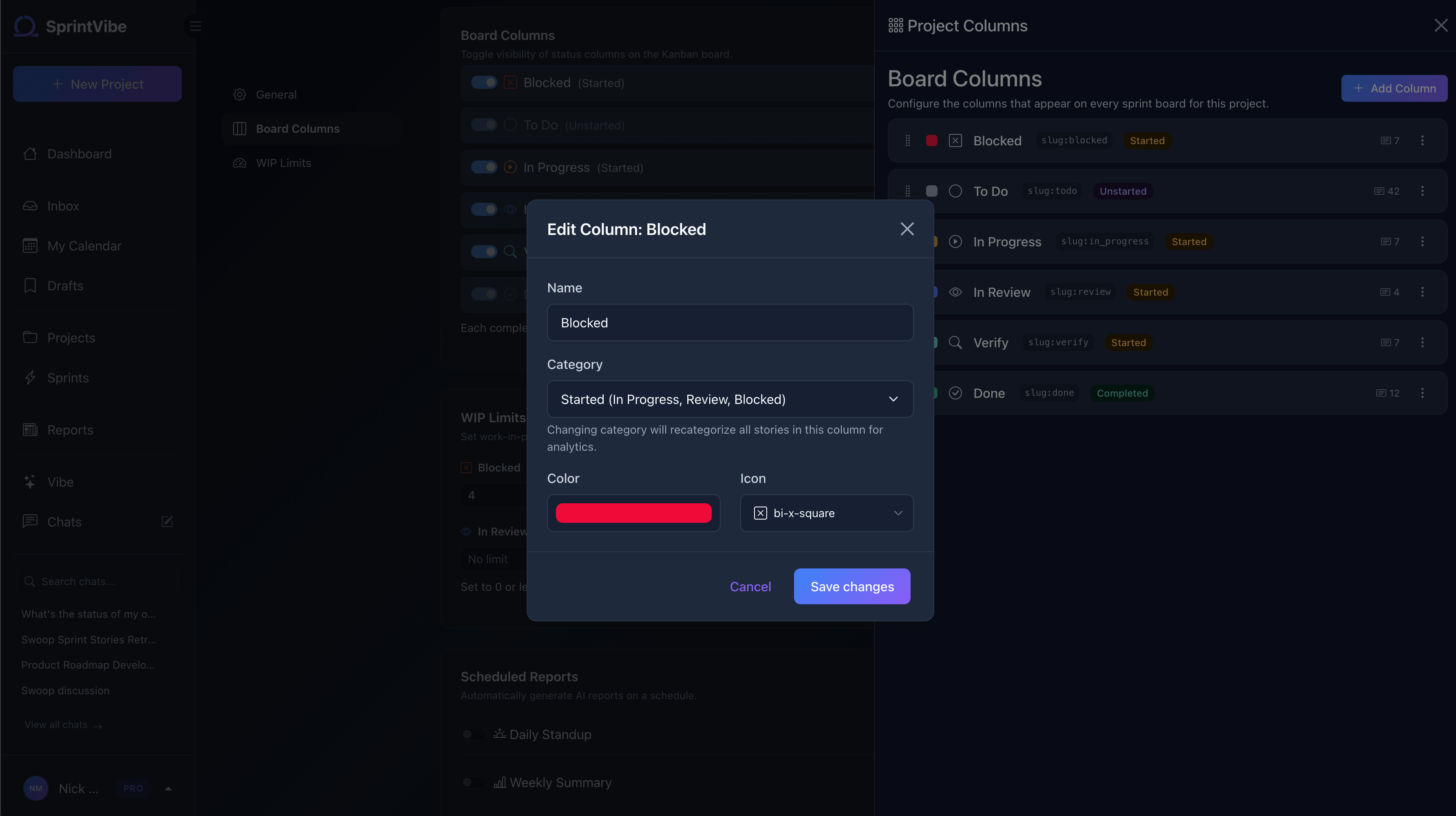 Custom kanban columns