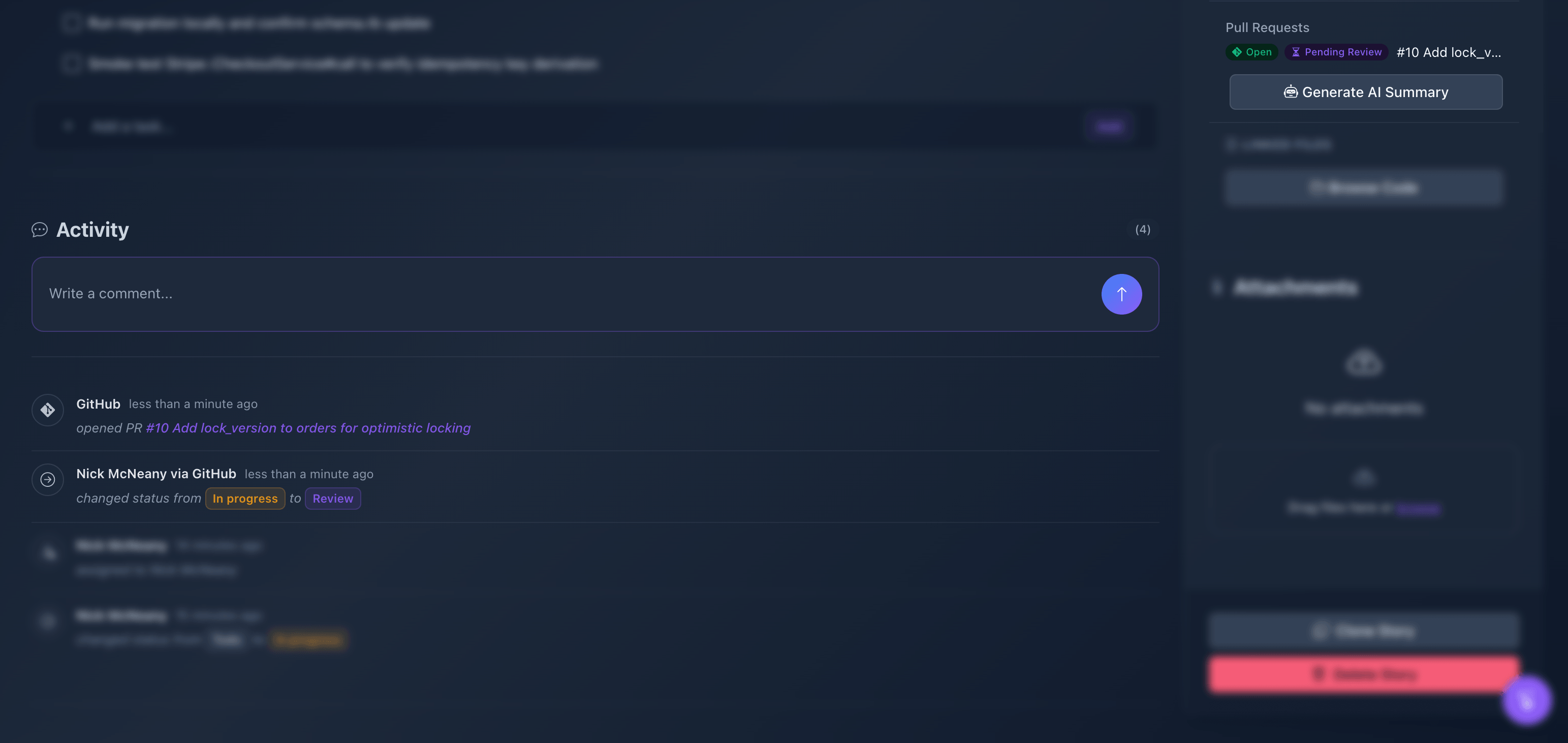 GitHub integration and API keys