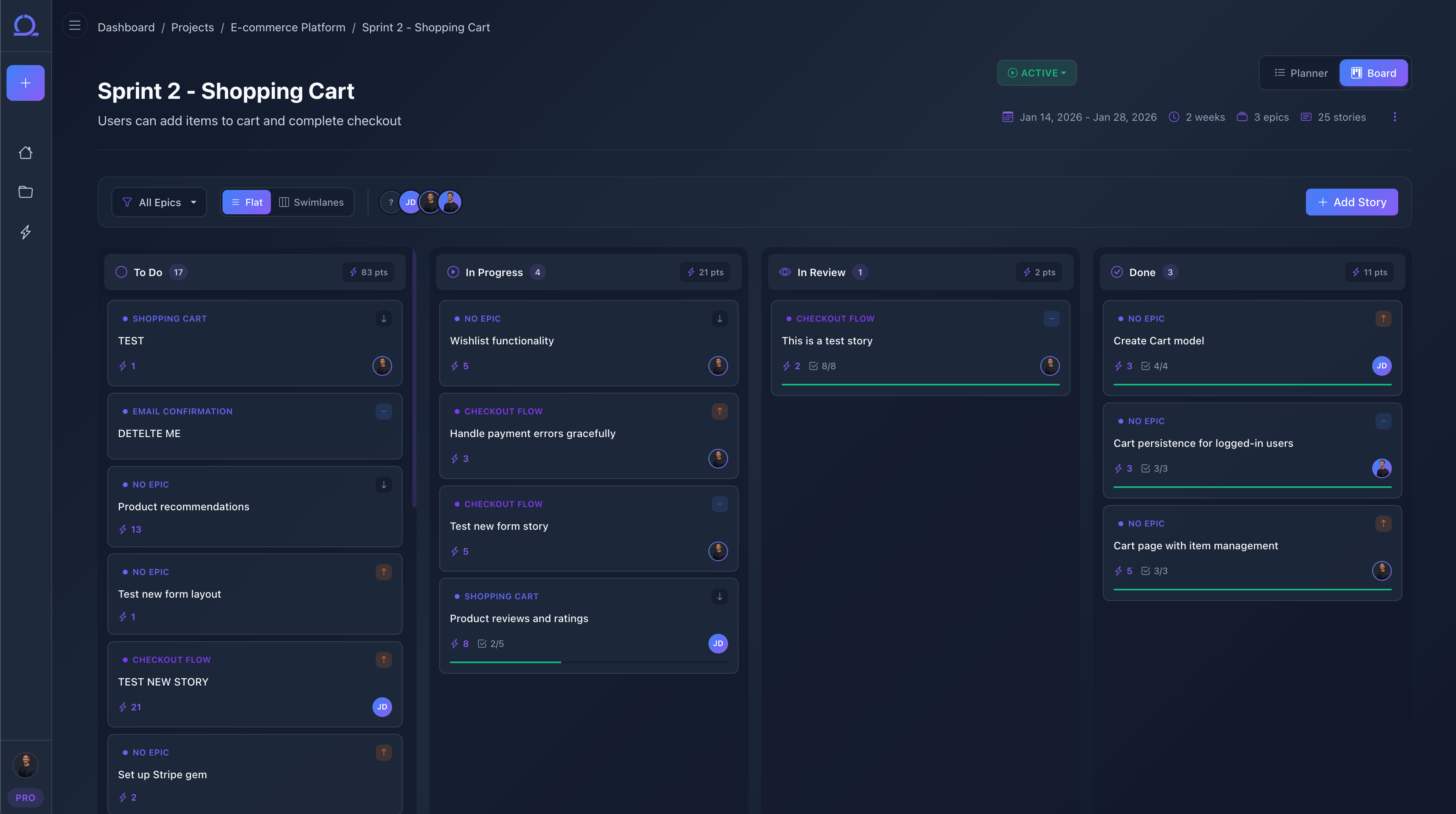 SprintVibe Dashboard